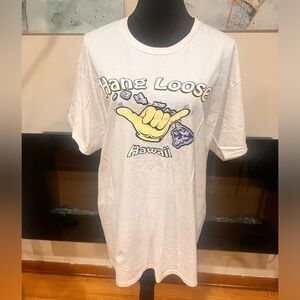 White Hawaii Hang Loose T-shirt - Size Large